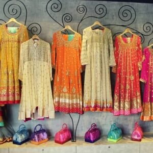 Designer Anarkali Suits in Ombre Yellow & Orange