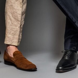 Men's Dark Brown Suede Loafers