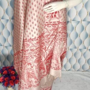 Luxury Peach Banarasi Silk Dupatta/Stole